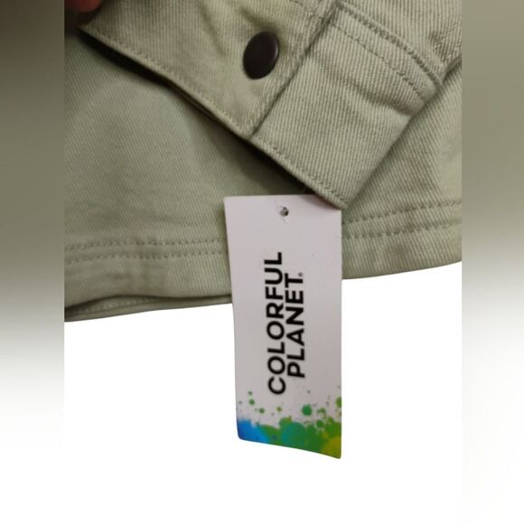 Colorful Planet Jacket green size XL Shacket Zip Front with Pockets - Picture 7 of 13